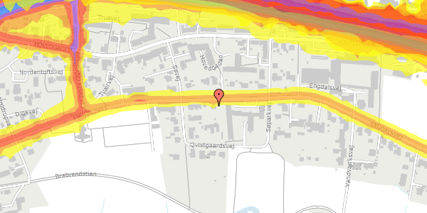 Trafikstøjkort på Engdalsvej 10, 8220 Brabrand