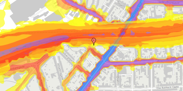 Trafikstøjkort på Ewaldsgade 14, 3. th, 8000 Aarhus C