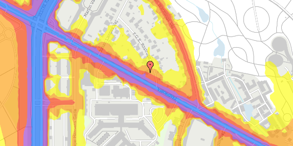 Trafikstøjkort på F.G.E. Rostrups Vej 1, 1. , 8000 Aarhus C