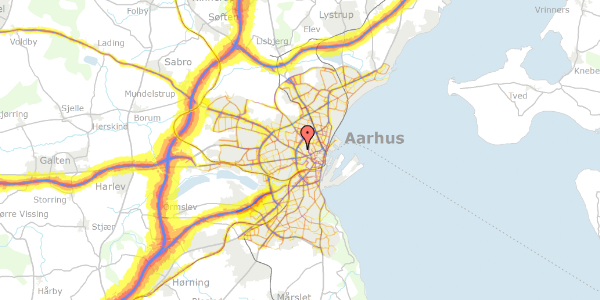 Trafikstøjkort på F.G.E. Rostrups Vej 22, 8000 Aarhus C