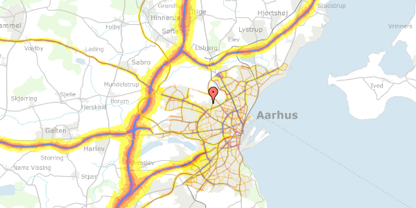 Trafikstøjkort på Februarvej 40, 8210 Aarhus V