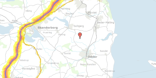 Trafikstøjkort på Findalsvej 8, 8300 Odder