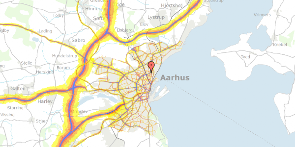 Trafikstøjkort på Finsensgade 50, 2. th, 8200 Aarhus N