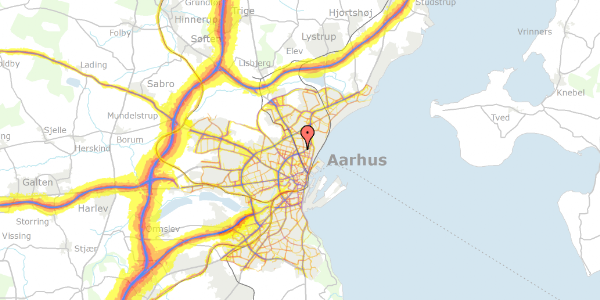 Trafikstøjkort på Finsensgade 53, 1. th, 8200 Aarhus N