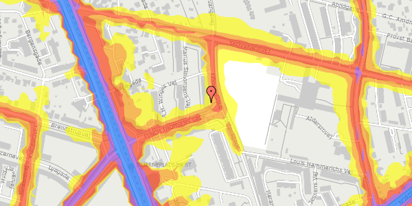 Trafikstøjkort på Finsensgade 61, 4. tv, 8200 Aarhus N