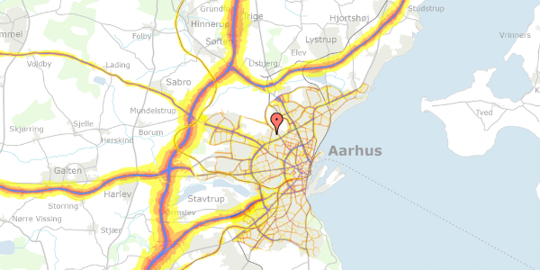 Trafikstøjkort på Fjældevænget 30, 1. th, 8210 Aarhus V