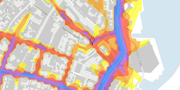 Trafikstøjkort på Fredens Torv 2, 2. tv, 8000 Aarhus C