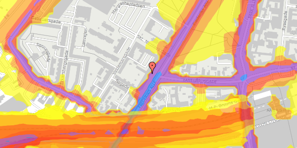 Trafikstøjkort på Frederiks Allé 28, 2. c, 8000 Aarhus C