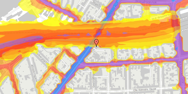 Trafikstøjkort på Frederiks Allé 75A, 1. th, 8000 Aarhus C