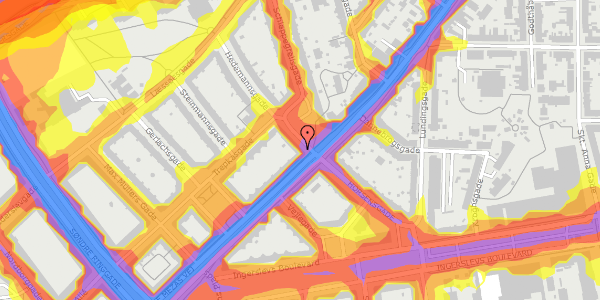 Trafikstøjkort på Frederiksbjerg Torv 1, 1. th, 8000 Aarhus C