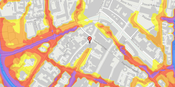 Trafikstøjkort på Frederiksgade 25, 1. 3, 8000 Aarhus C