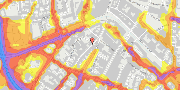 Trafikstøjkort på Frederiksgade 26, 1. tv, 8000 Aarhus C