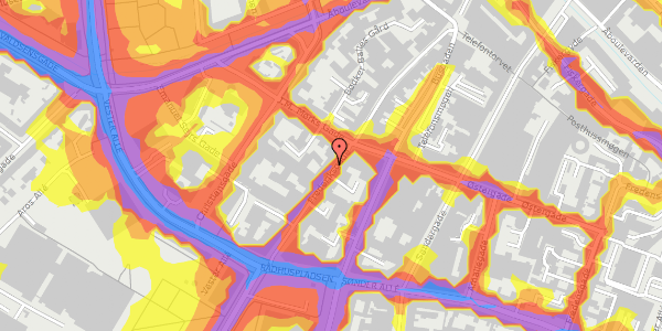 Trafikstøjkort på Frederiksgade 70, st. th, 8000 Aarhus C