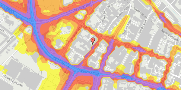 Trafikstøjkort på Frederiksgade 72C, 8000 Aarhus C