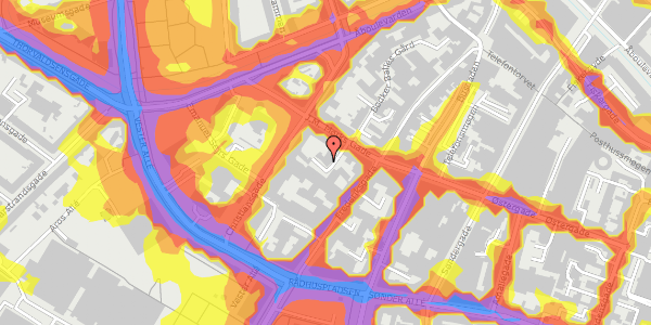 Trafikstøjkort på Frederiksgade 72D, st. 1, 8000 Aarhus C