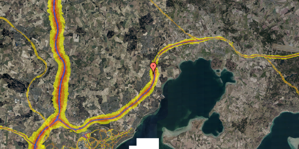 Trafikstøjkort på Fruensbakke 27, 8541 Skødstrup