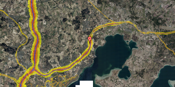 Trafikstøjkort på Fruensbakke 33, 8541 Skødstrup