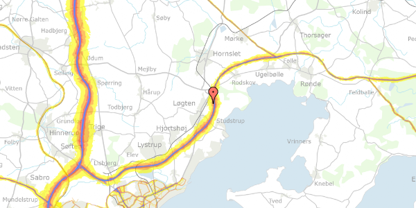 Trafikstøjkort på Fruensbakke 39, 8541 Skødstrup