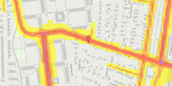 Trafikstøjkort på Fuglebakkevej 25, 8210 Aarhus V