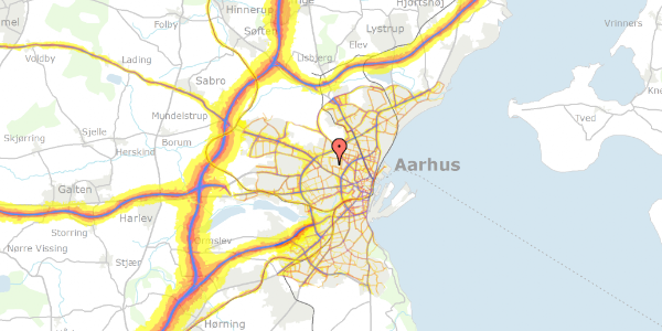 Trafikstøjkort på Fuglebakkevej 90, 1. tv, 8210 Aarhus V