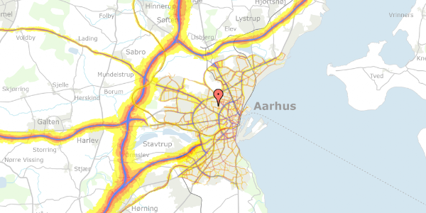 Trafikstøjkort på Fuglebakkevej 92, 2. th, 8210 Aarhus V