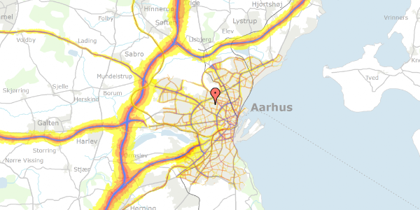 Trafikstøjkort på Fuglebakkevej 122, st. th, 8210 Aarhus V