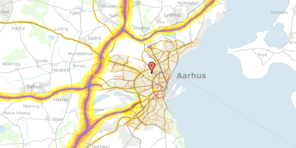 Trafikstøjkort på Fuglebakkevej 124, 5. th, 8210 Aarhus V