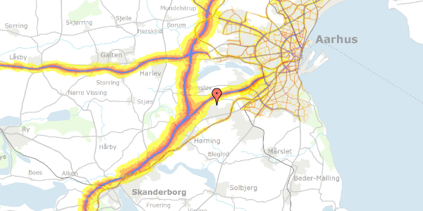 Trafikstøjkort på Fuglekærvej 112, 8361 Hasselager