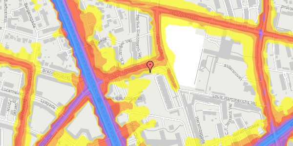 Trafikstøjkort på Funch Thomsens Gade 14, st. th, 8200 Aarhus N