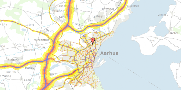 Trafikstøjkort på Fyrkatvej 3, 1. th, 8200 Aarhus N