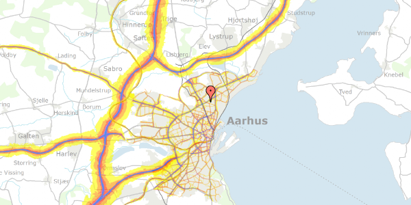 Trafikstøjkort på Fyrkatvej 28, 8200 Aarhus N