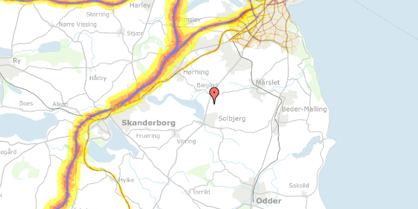 Trafikstøjkort på Gammel Horsensvej 83, 8355 Solbjerg