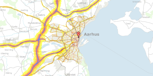 Trafikstøjkort på Gammel Munkegade 21A, 1. 11, 8000 Aarhus C