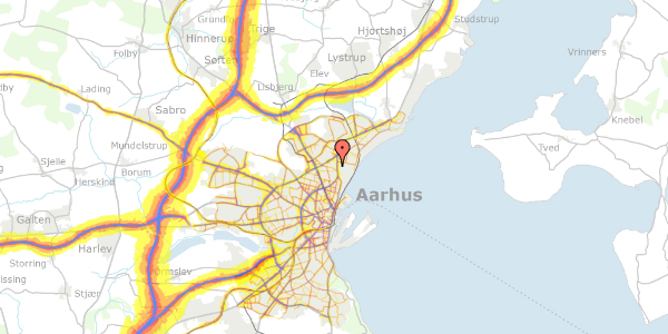 Trafikstøjkort på Godhavnsvej 13, 8200 Aarhus N