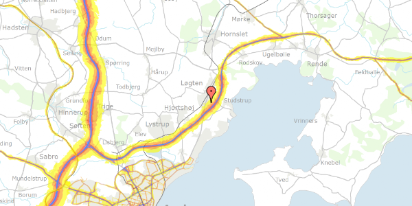 Trafikstøjkort på Grenåvej 650, 8541 Skødstrup