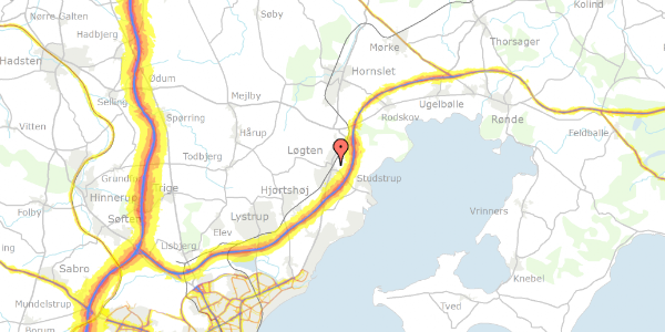 Trafikstøjkort på Grenåvej 698, 8541 Skødstrup