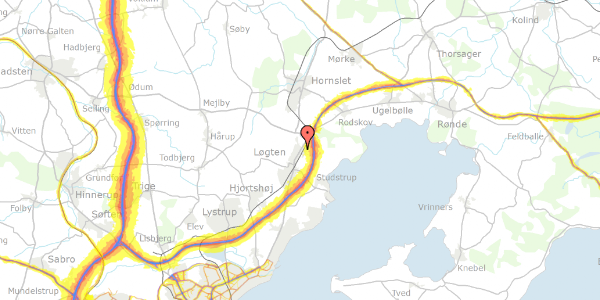 Trafikstøjkort på Grenåvej 757D, 8541 Skødstrup