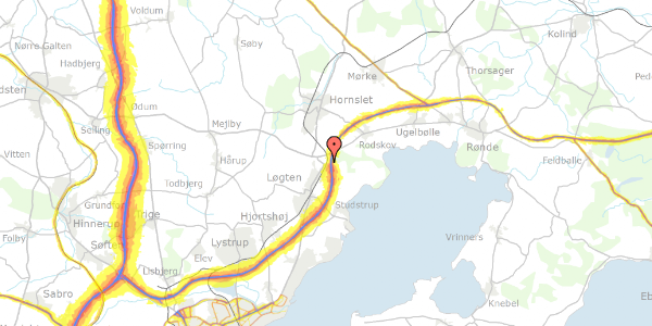 Trafikstøjkort på Grenåvej 840, 8541 Skødstrup