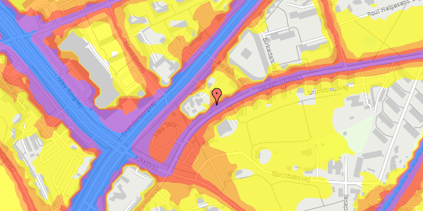 Trafikstøjkort på Grundtvigsvej 11, 1. 8, 8260 Viby J