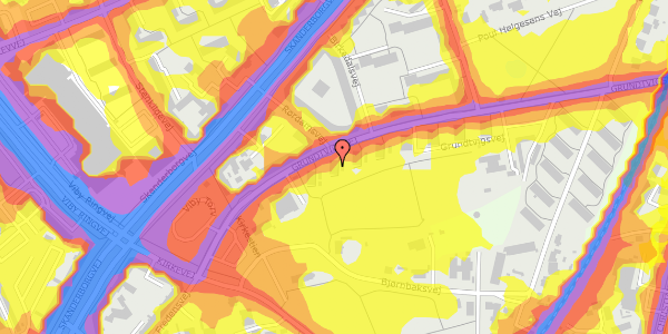 Trafikstøjkort på Grundtvigsvej 12, st. tv, 8260 Viby J