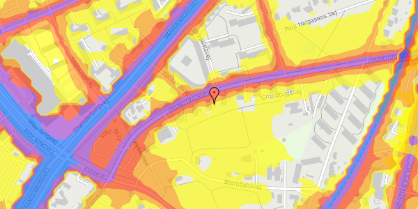 Trafikstøjkort på Grundtvigsvej 14, 1. mf, 8260 Viby J