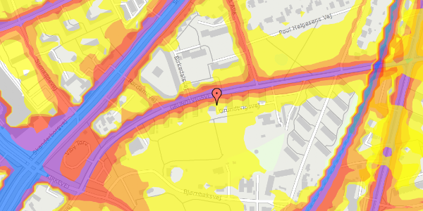 Trafikstøjkort på Grundtvigsvej 18, st. mf, 8260 Viby J