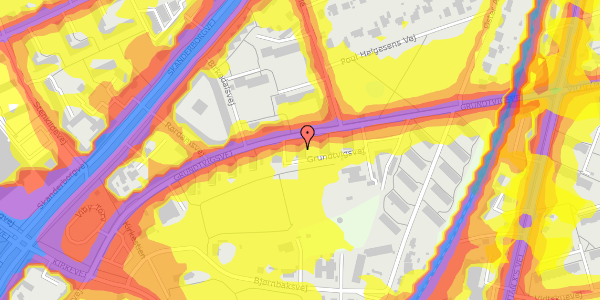 Trafikstøjkort på Grundtvigsvej 20, 1. mf, 8260 Viby J