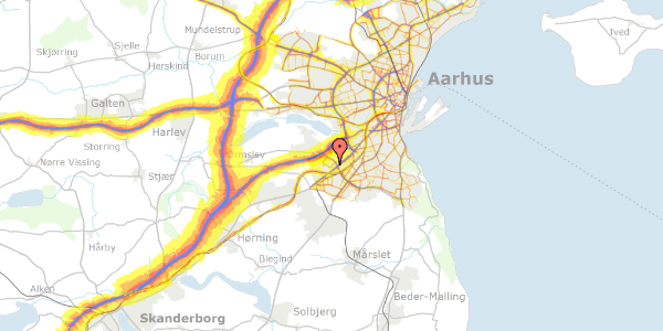 Trafikstøjkort på Grøndalsvej 50, st. 16, 8260 Viby J