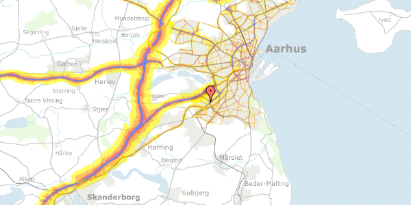 Trafikstøjkort på Grøndalsvej 56, st. 15, 8260 Viby J