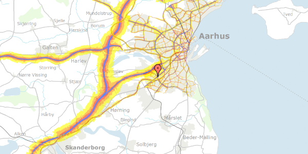 Trafikstøjkort på Grøndalsvej 98, 8260 Viby J