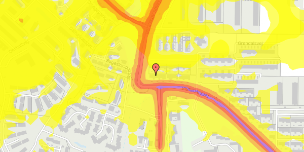 Trafikstøjkort på Grøndalsvej 284, 8260 Viby J