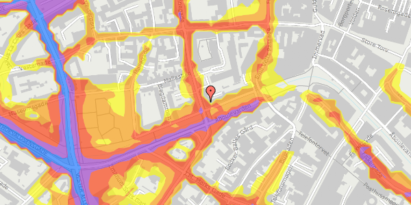 Trafikstøjkort på Grønnegade 2, 1. th, 8000 Aarhus C