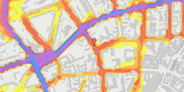 Trafikstøjkort på Grønnegade 61, st. tv, 8000 Aarhus C