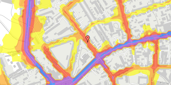 Trafikstøjkort på Grønnegade 85, st. th, 8000 Aarhus C